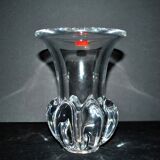 Modernist design vase in Vannes Le Châtel crystal