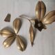 Brass ashtray fleur de lys with petals