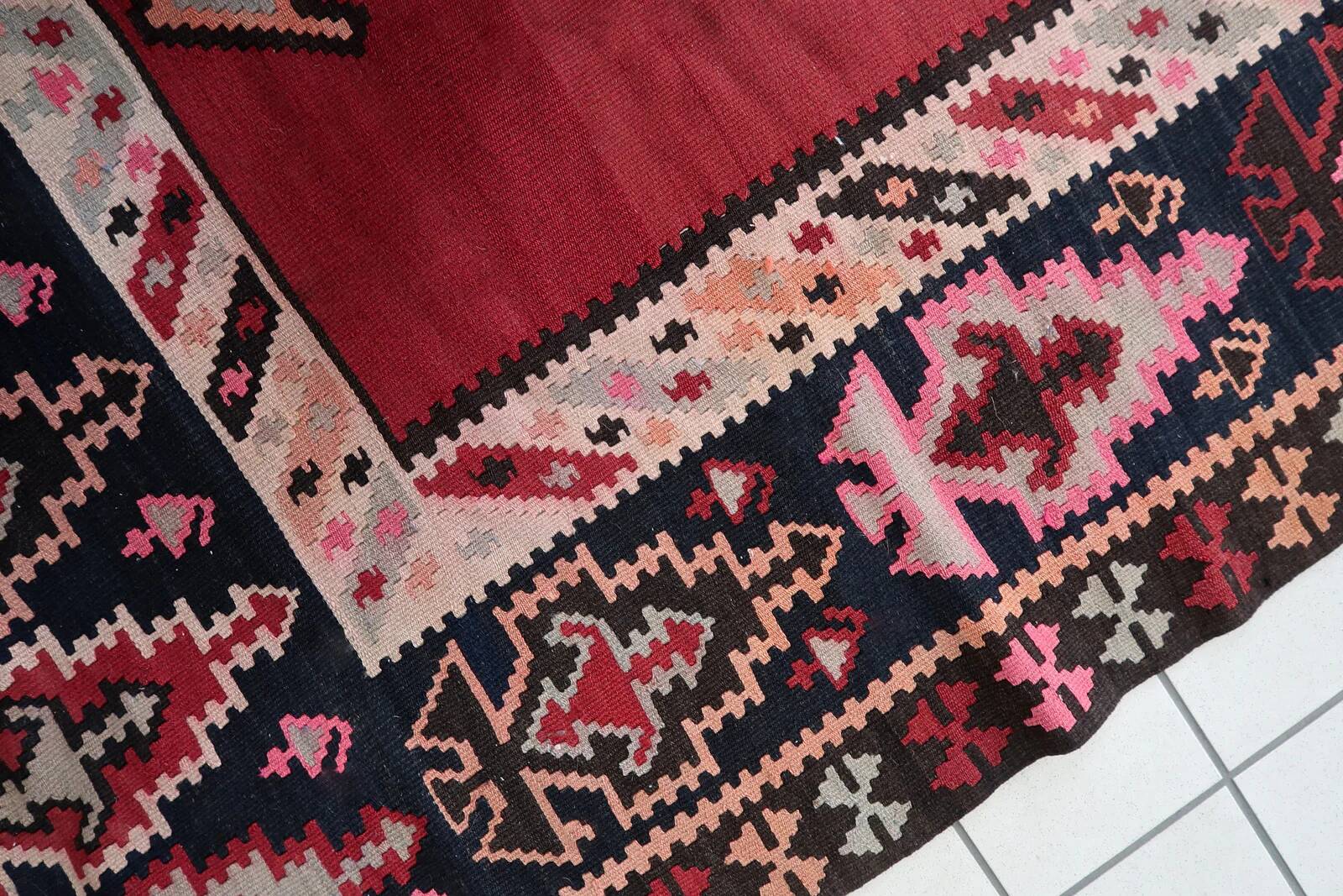 Kilim afghan Herati vintage fait main 160 cm x 371 cm, années 1960