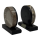 Paire de serre-livres vintage sculpturaux en pierre et laque noire