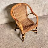 Children's rattan/wicker armchair from the 60s