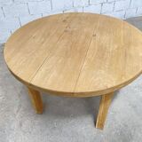 Old round solid oak table from the 1970s