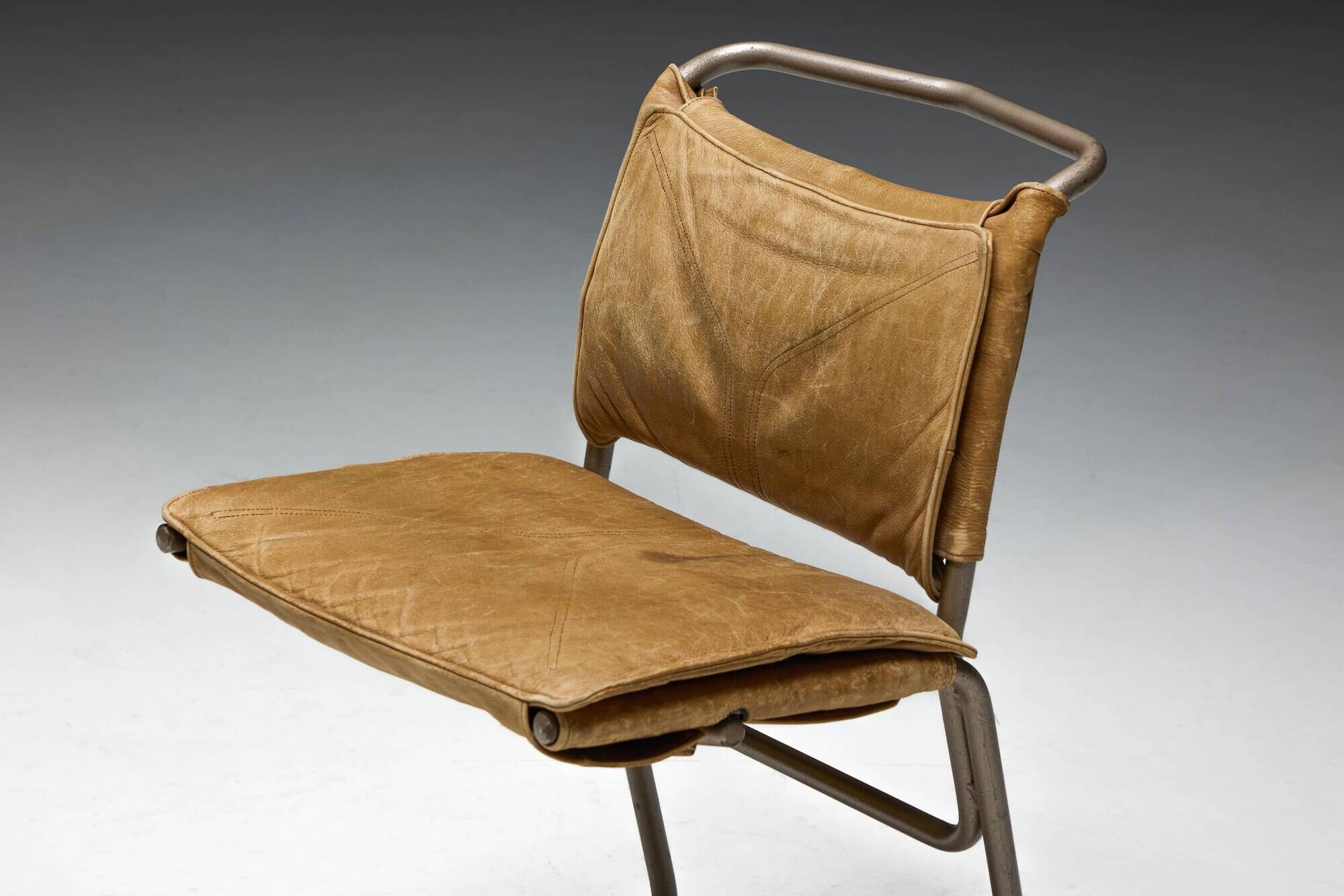 Leather & Steel Dining Chair by Raymond Rombouts, Belgium, 20th century