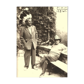 Photography, "Pablo Picasso and René Char", 1965 / Sepia / 13 x 18 cm