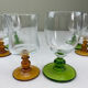 Green ball-shaped stemmed glasses