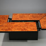 Coffee table in magnifying glass of elm by Paul Michel