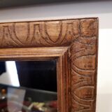 Long rectangular natural wood mirror 30x47cm