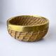 Circular rattan and brass basket, Italy, circa 1970
