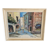 Tableau huile sur toile Paysage Provence Saint Paul de Vence signé