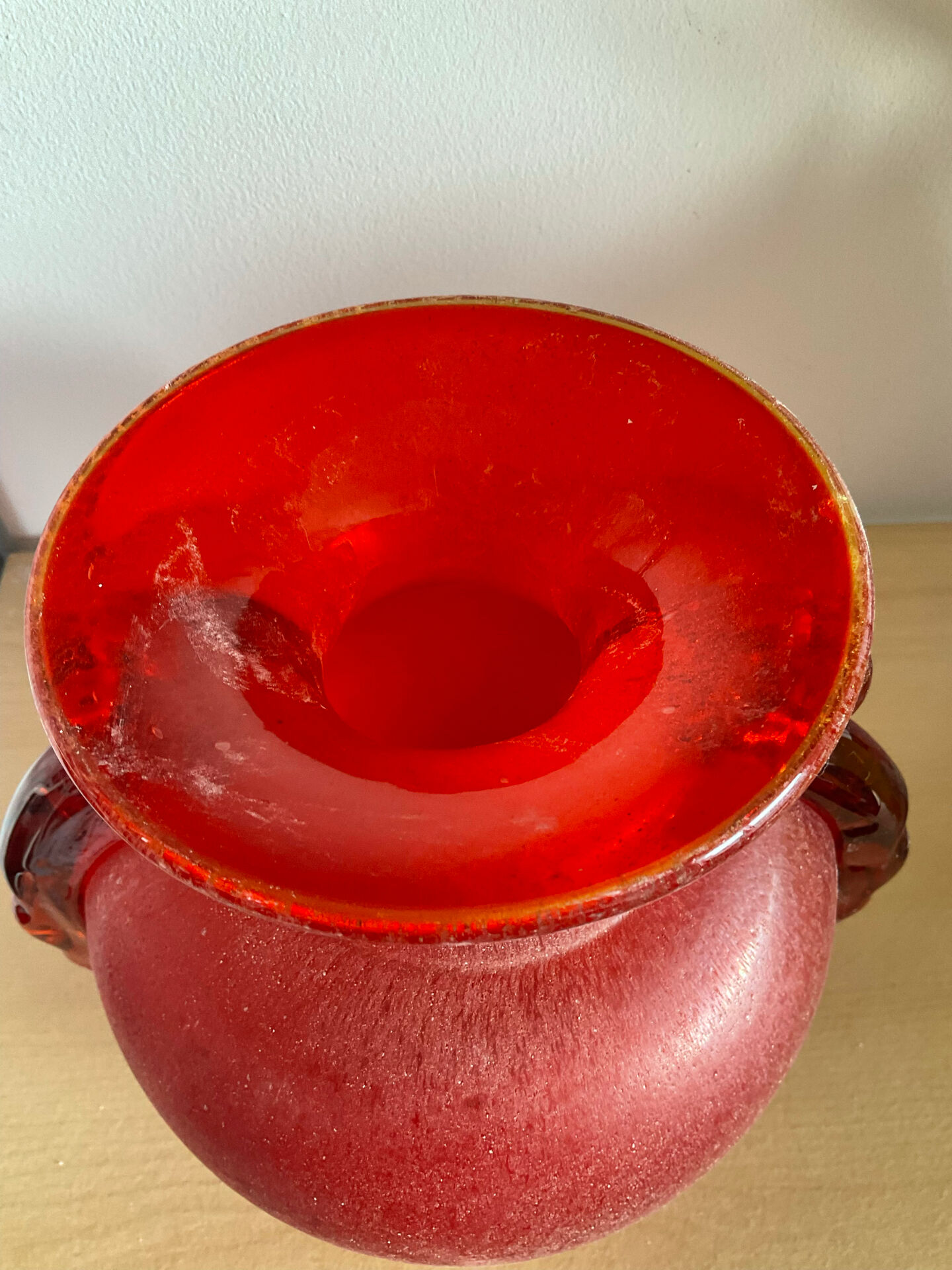 Vintage Murano glass amphora vase