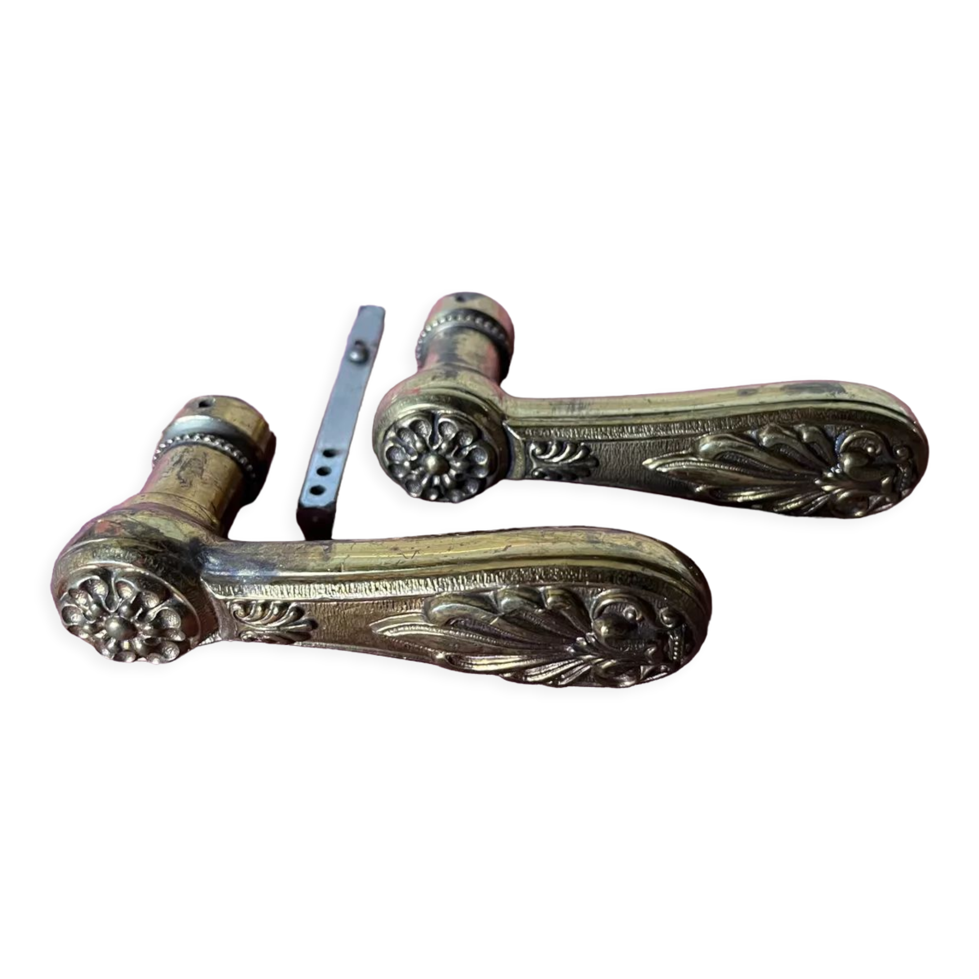Pair of antique bronze handles