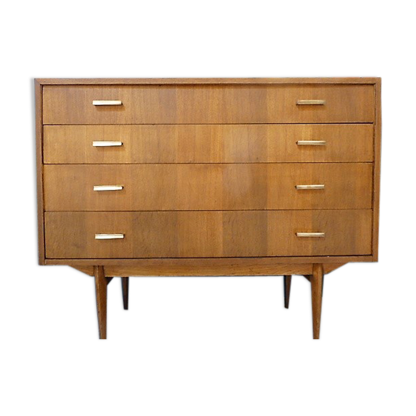 Modernist drawers 4 drawers and brass handles. 1960