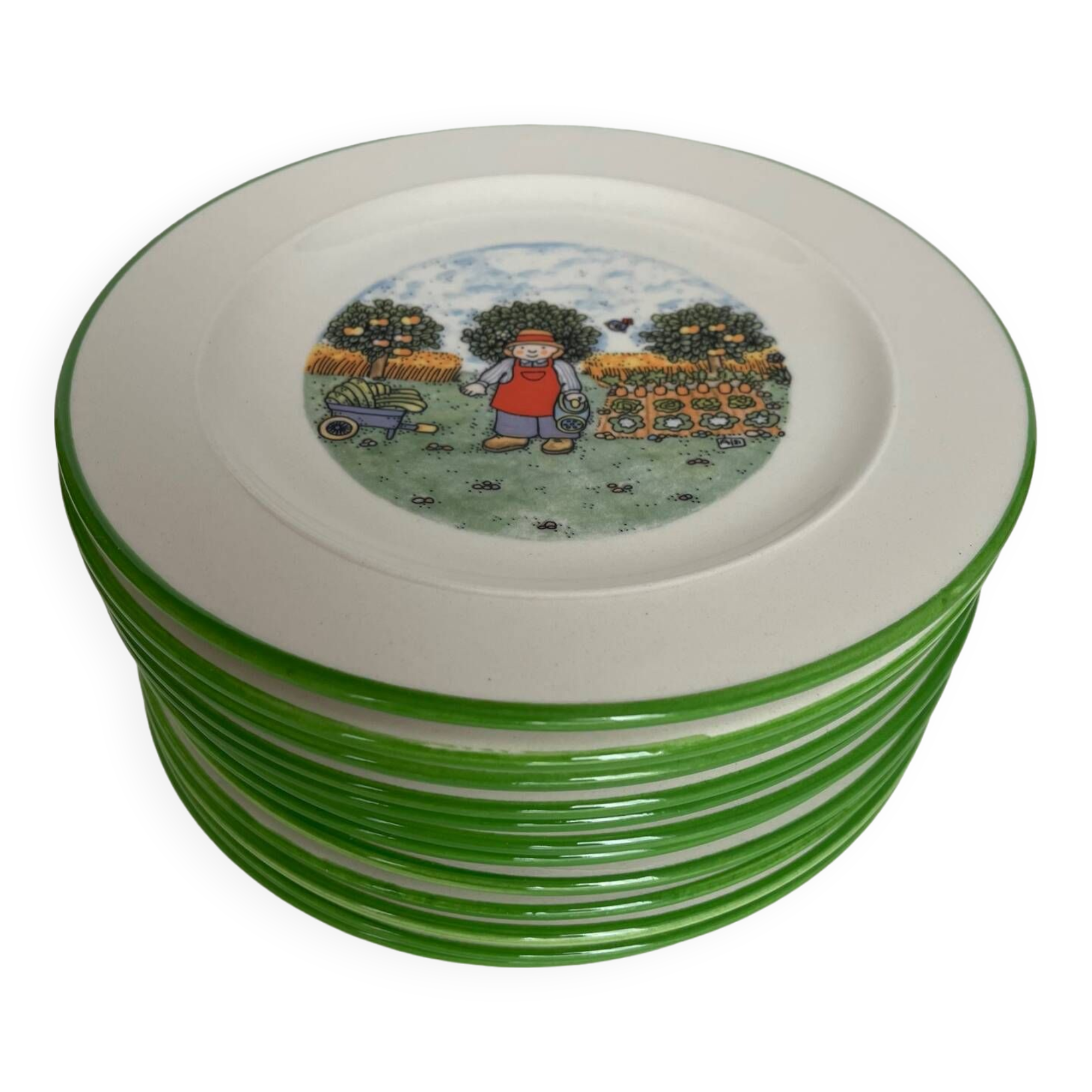 12 Tiffany flat plates gardener model