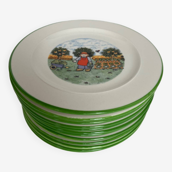 12 Tiffany flat plates gardener model