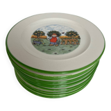 12 Tiffany flat plates gardener model