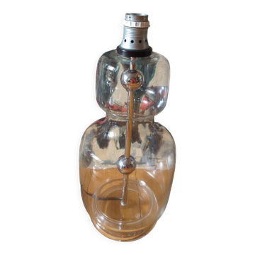 Pied de lampe à poser vintage 70 en verre