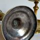 Duo of solid brass and gold metal candle holders worked old