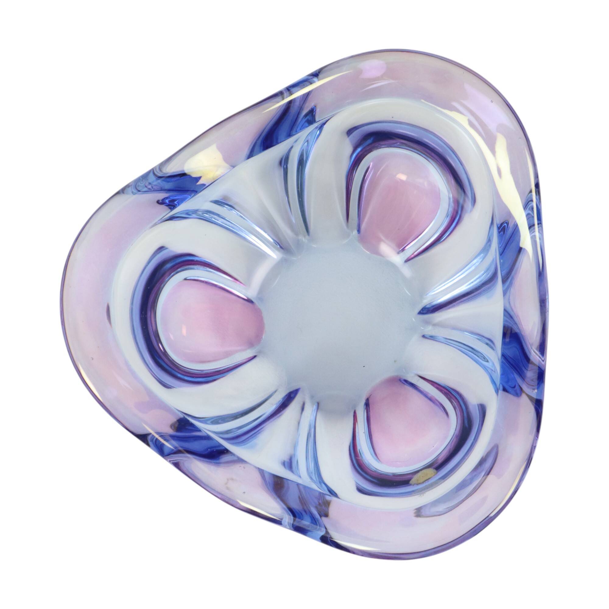 Vintage Murano Bowl Fruit Bowl Blue Purple Glass Sixties
