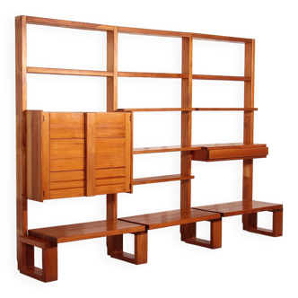 French Brutalist Modular Wall System – Industrial Elegance, ca. 1950