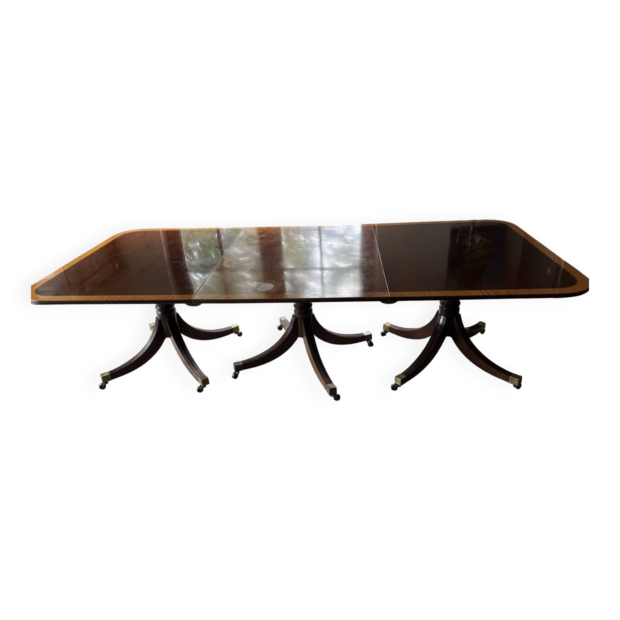 A Vintage Regency Revival very large family dining table 14 person
