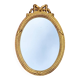 Antique oval mirror in gilded resin with Louis XVI style knot decoration
