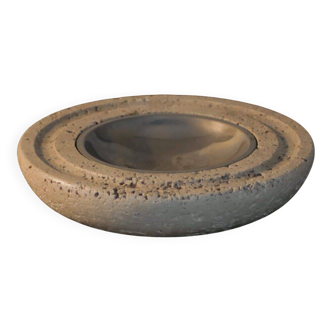 Ashtray in travertine - Marble art - Design made in Italy - 1970s