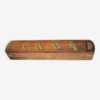 Brass wood pencil case, musical note office essentials