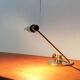 Mid-century minimalist brass table lamp by Rosemarie & Rico Baltensweiler for Baltensweiler.