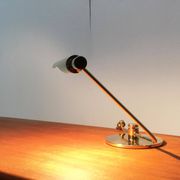 Mid-century minimalist brass table lamp by Rosemarie & Rico Baltensweiler for Baltensweiler.