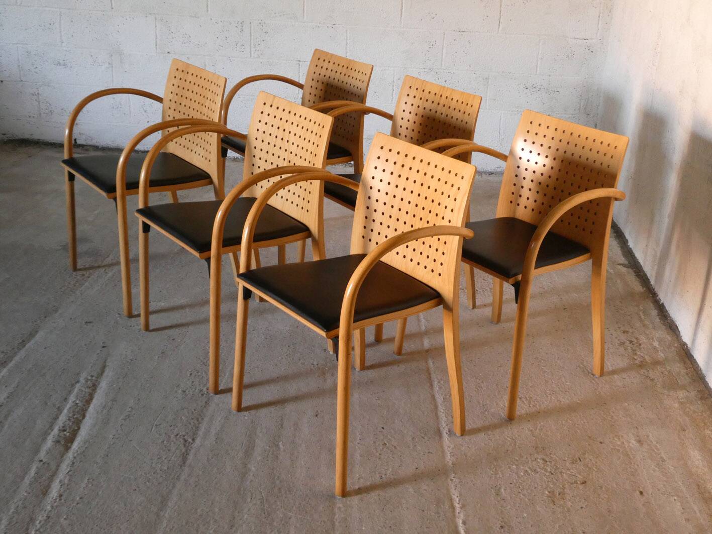 série de 6 chaises 290F de Wulf Schneider pour Thonet, 1990