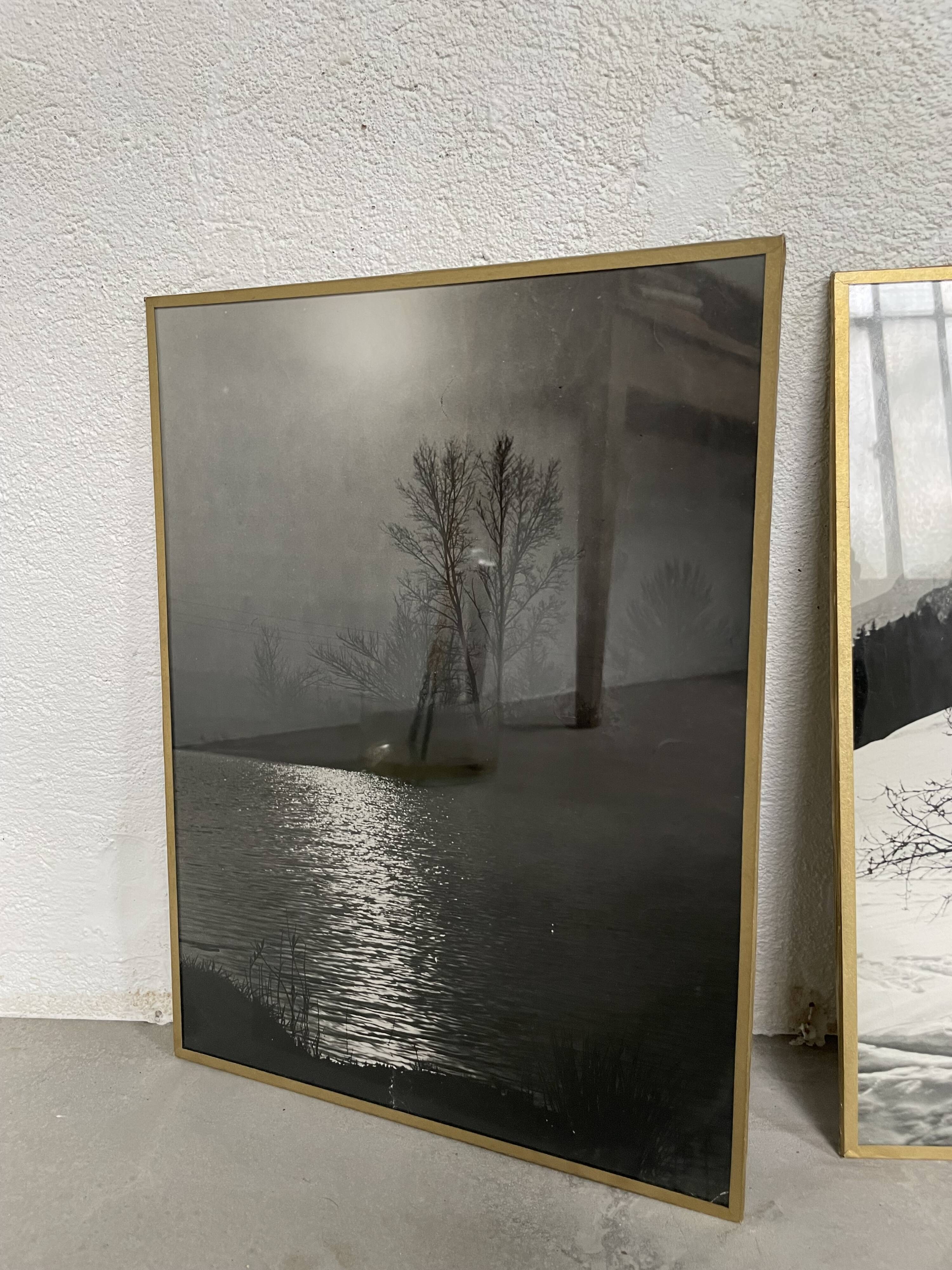 Old photographs lake and mountain