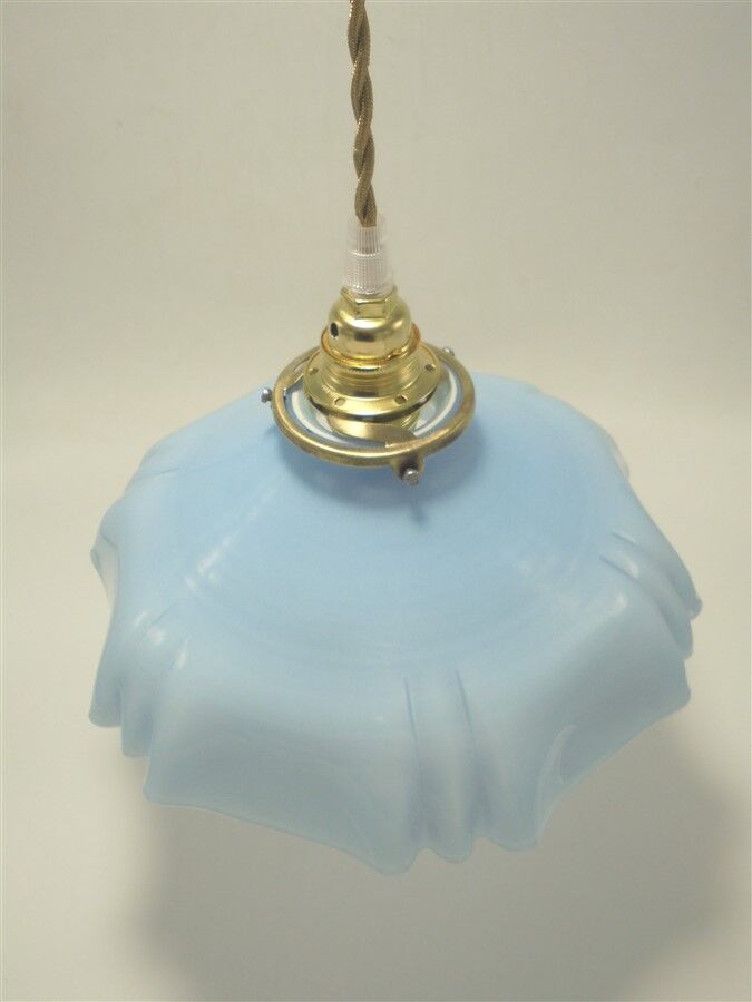 Blue opaline hanging lamp