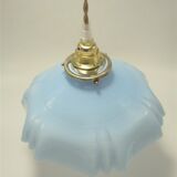 Blue opaline hanging lamp