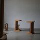 Pair of Scandinavian Modern, Brutalist Night Stands in Solid Pine, 1970s