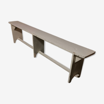 Farm bench in white lacquered wood L 200cm