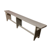 Banc de ferme en bois laqué blanc L 200cm