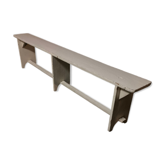 Banc de ferme en bois laqué blanc L 200cm