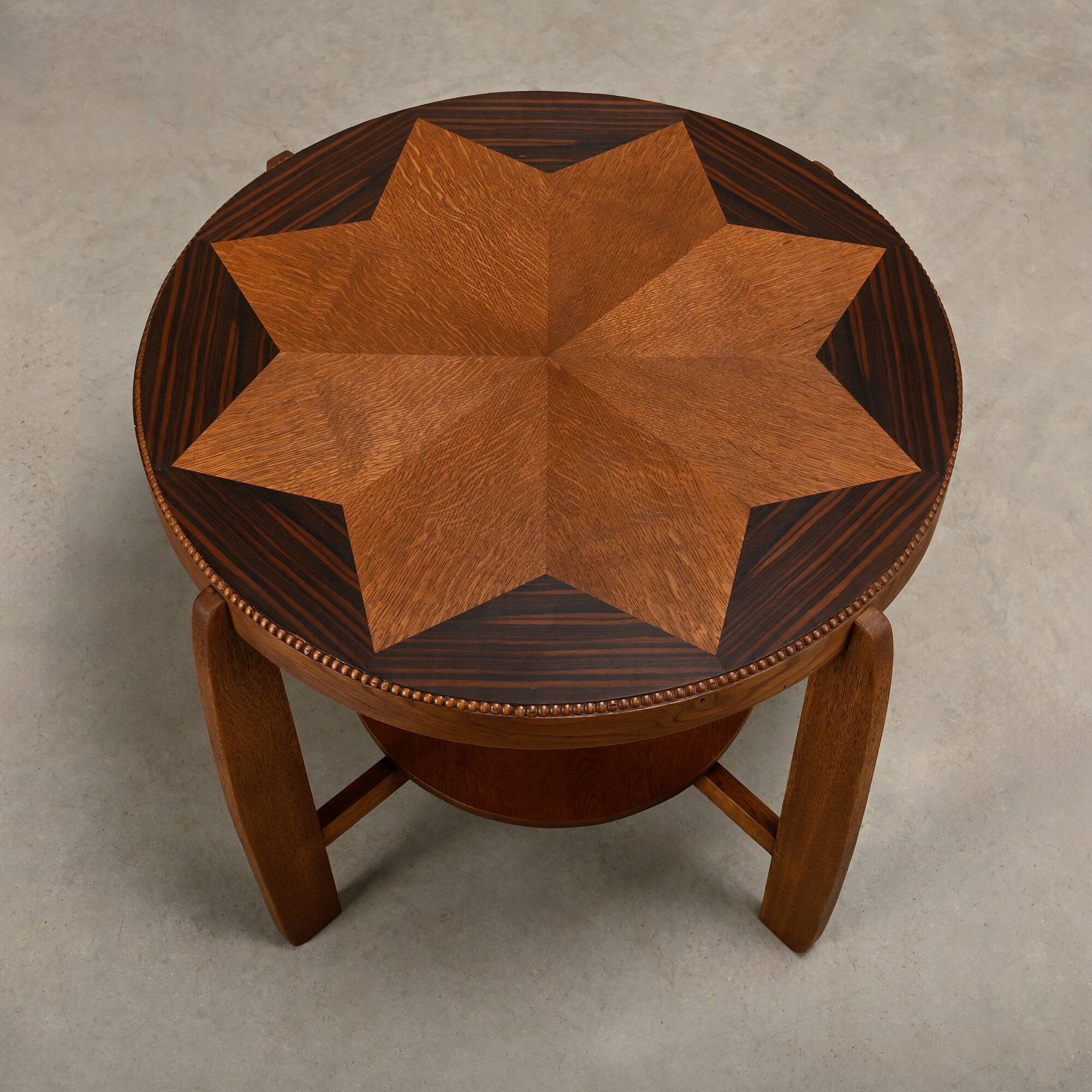 Dutch Art Deco Amsterdam School side table in Oak with star