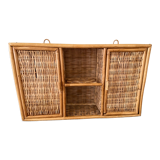 Bamboo and rattan shelf 2 doors