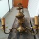 Three-branched brass chandelier