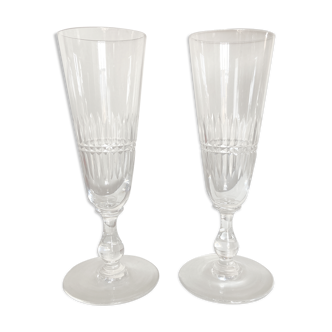 Product BHV Pair of crystal champagne flutes sounding 1960