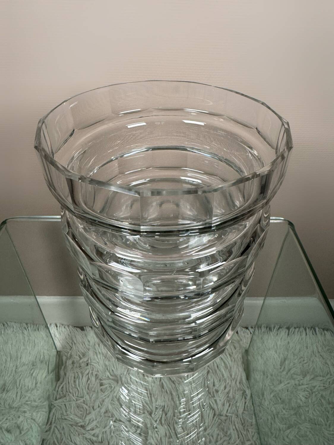 Val Saint Lambert Art Deco crystal vase