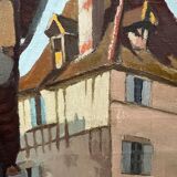 Painting of a French country village