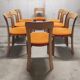 Suite of 8 Bruno Rey chairs