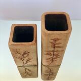 Pair of ceramic vases by Raymonde Leduc, Vallauris 60s
