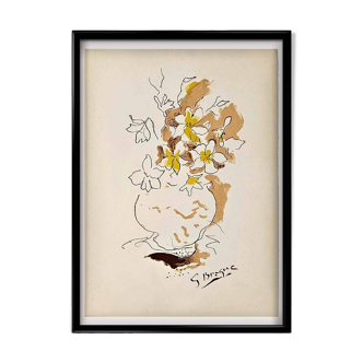 1955 lithograph by Georges Braque entitled "Le Bouquet" Mourlot Edition Verve