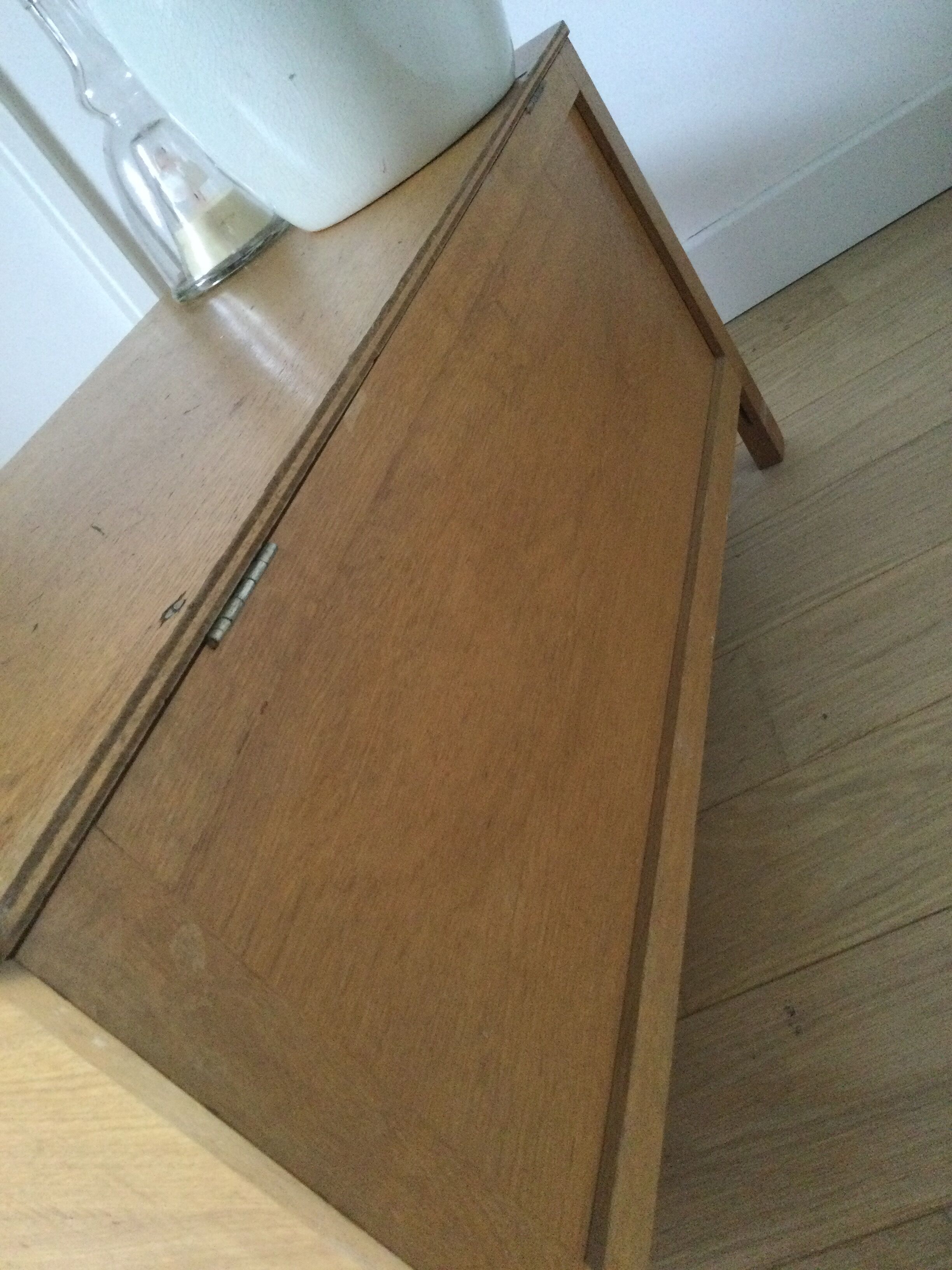 Vintage wood and rattan chest