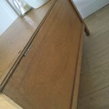 Vintage wood and rattan chest