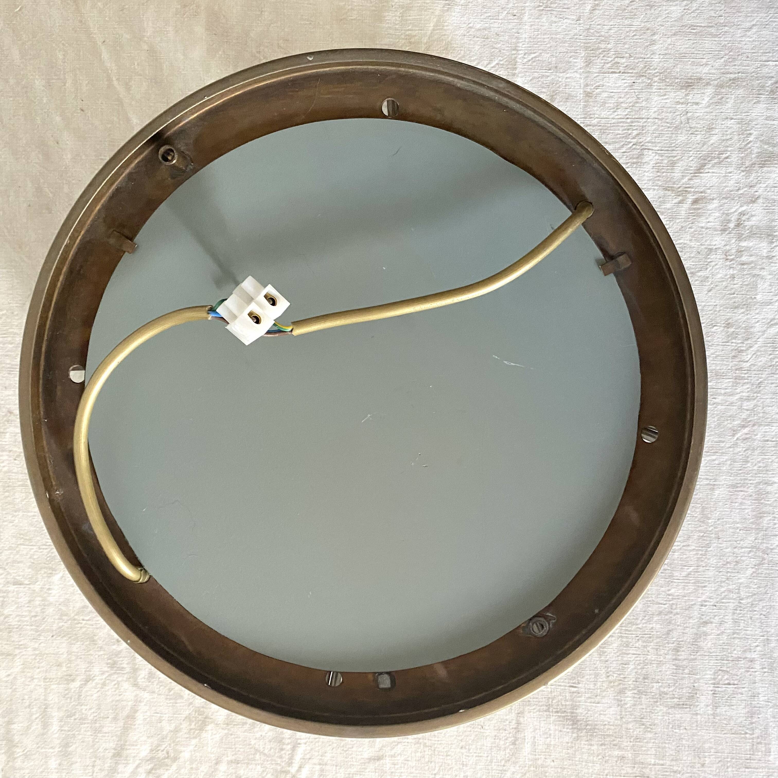 Faceted glass and brass ceiling light