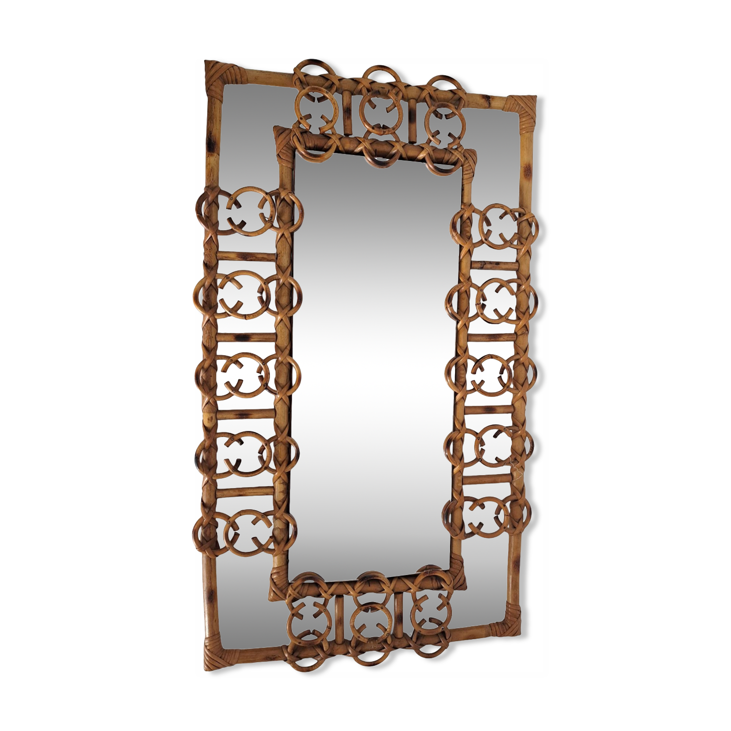 Vintage bamboo mirror